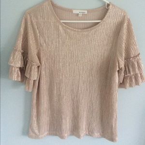 Blush metallic top